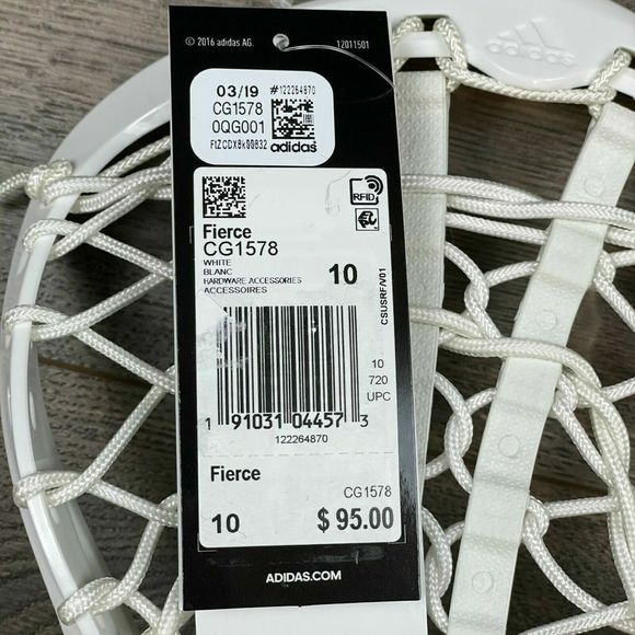 Adidas CG1578 Fierce Lacrosse Heads White Size 10 - Picture 7 of 7